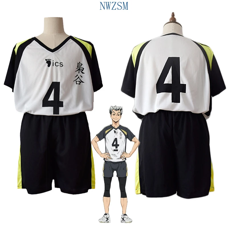 Haikyuu!! Fukurodani Bokuto Koutarou Uniform T-shirt and Shorts Cosplay Costume Haikiyu Volley Ball Team Jersey Sportswear