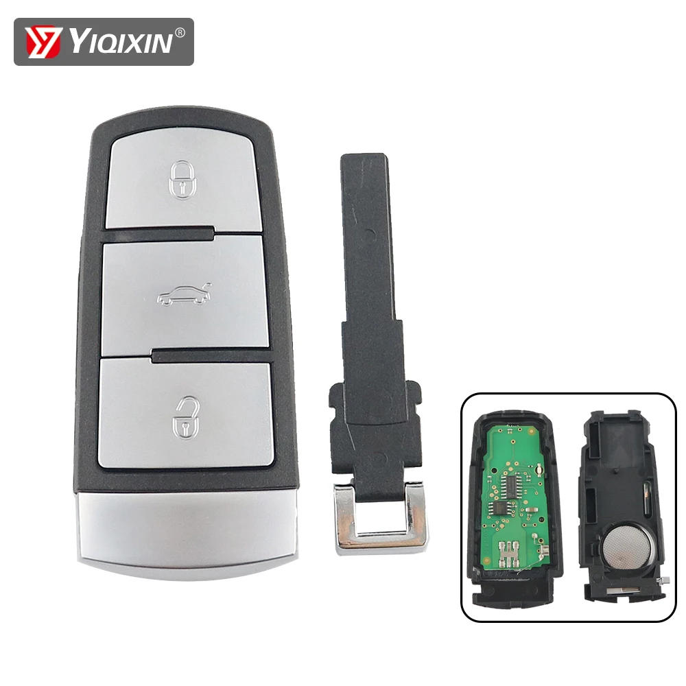 

YIQIXIN 3 Button 433Mhz Smart Remote Car Key For VW/Volkswage Passat B6 3C B7 Magotan CC 3C0 959 752 BA 2009 With ID48 Chip Key