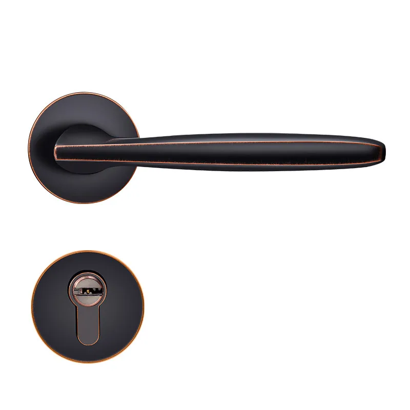 American Black Interior Door Lock Zinc Alloy Door Handles for Bedroom