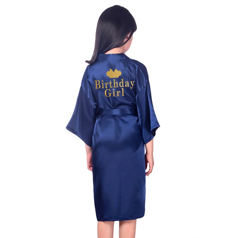 Birthday Girl&Mother Of Birthday Girl Robe Satin Toddler Baby Women Princess Spa Party Favor Ladies Dressing Gift kimono robes