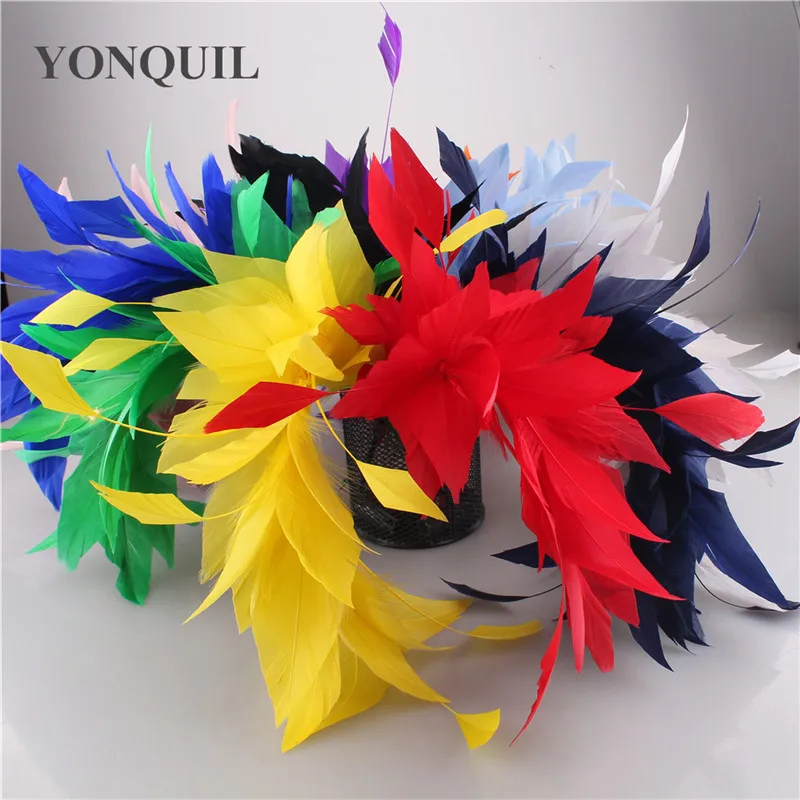 New Beautiful Turkey Feather Wedding Corsages Feathers Craft For Headdress DIY Hat Fascinator Decor Accessories Length 25CM