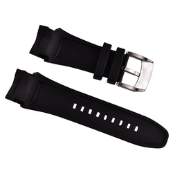 Reef Tiger/RT Soft Rubber Watch Band Waterproof Watch Strap 23mm Width Black Rubber Strap for Men RGA3069