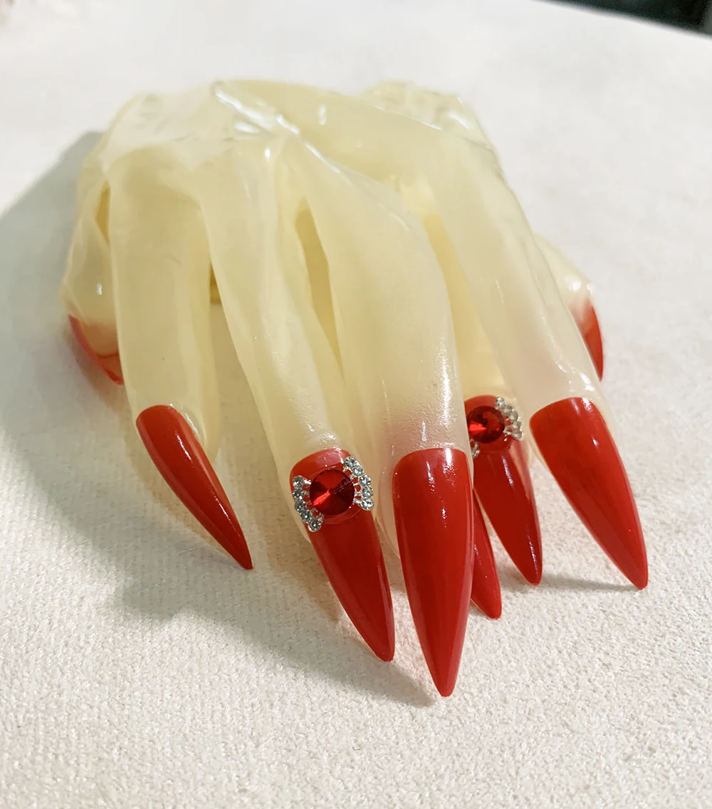 Crossdress-guantes transparentes brillantes al aceite para hombres y mujeres, látex súper fino, Zentai, uñas largas, fetiche, transparente, Cosplay,