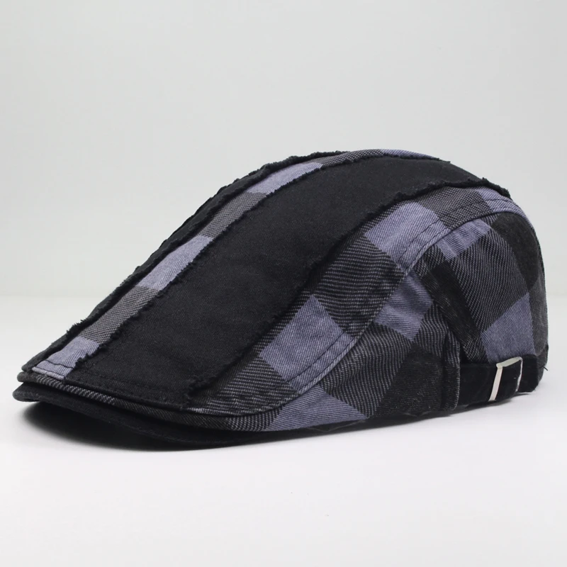 CNTANG Vintage Beret For Men Summer Fashion Flat Hat Casual Visor Caps Brand Designer Retro Men Cotton Cap Button Adjustable