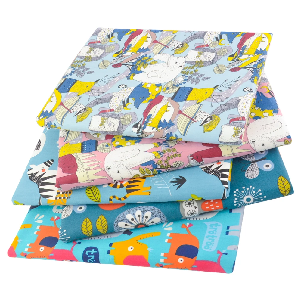 

Booksew 100% Cotton Lovely Animals Elephant Twill Fabric For Baby Cloth Patchwork Home Textile Handmade Needlework Per Meter CM