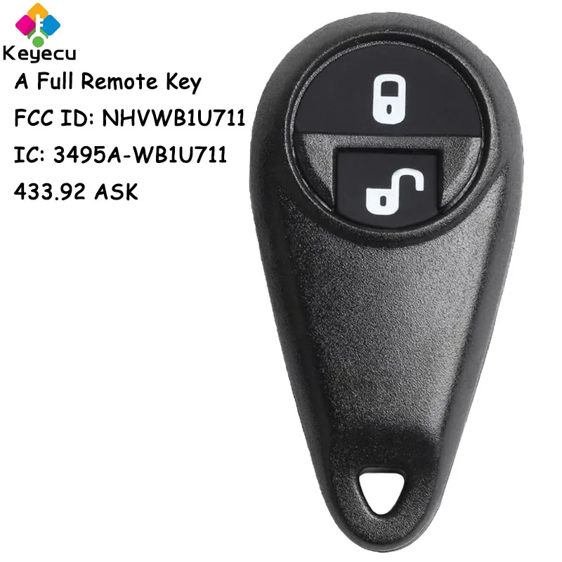 KEYECU Remote Car Key With 2 Buttons ASK 433MHz for Subaru Forester Impreza 2005 2006 2007 2008 Fob FCC ID: NHVWB1U711 Japan