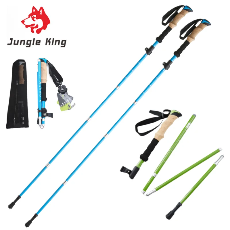 

Jungle King CY1411 Trekking Poles Folding Hiking Stick Collapsible Hiking Poles Stick Walking Poles Walking Sticks Carbon Fiber