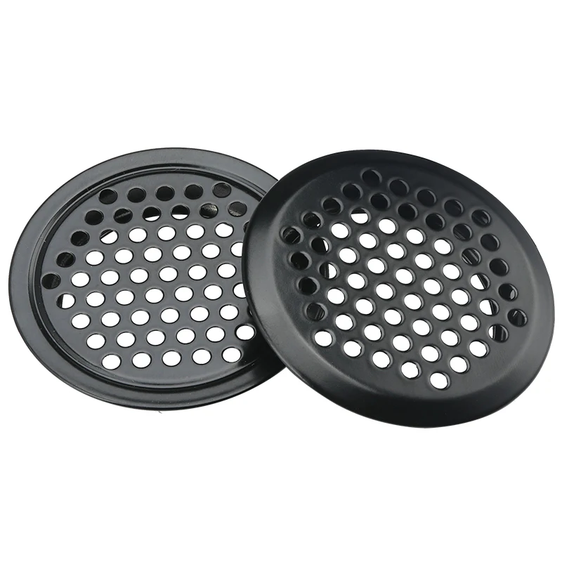 10pcs/Lot Wardrobe Cabinet Mesh Hole Round Black/Silver Air Vent Louver Ventilation Cover Stainless Steel Furniture Fittings