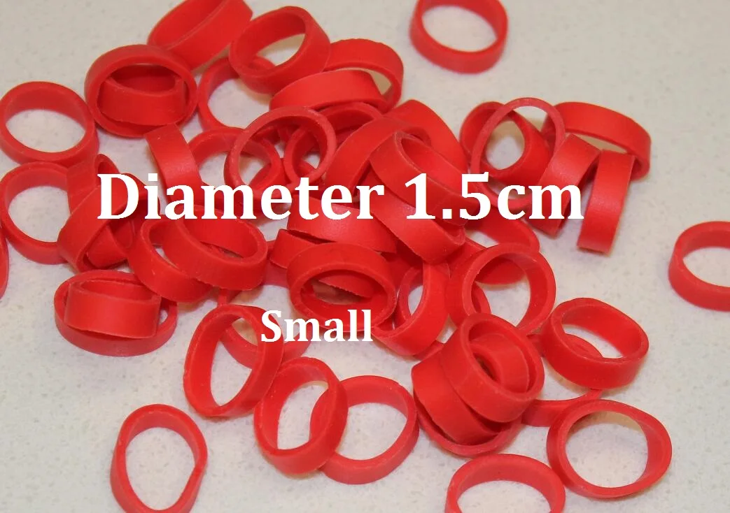 Diameter 1.5cm Tiny Red Rubber Band Elastic Small Rubbers For Packing Packaging 100/200/500 - You Choose Quantity