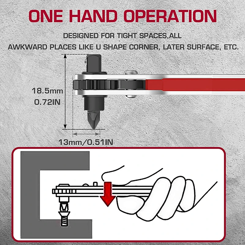1/4 Inch Drive Socket Ratel Schroevendraaier Set Verstelbare Momentsleutel 90 Graden Mini Ratelsleutel Handvat Tool