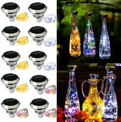 2M 20LEDs Solar Wine Bottle Light Waterproof Wedding Cork String Lights Christmas Decor Fairy Light For Home Party Decoration