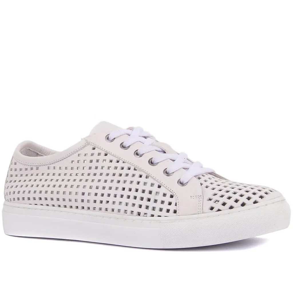 Sail-Lakers Kulit Putih Sepatu Pria