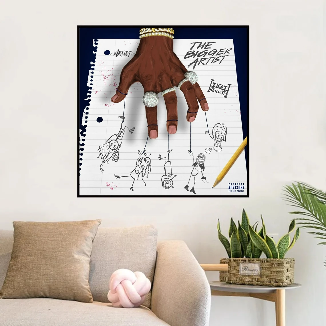 A Boogie Wit Da Hoodie The Bigger Music Album Cover Poster Prints Art Canvas Painting Wall Living Room Home Decor (No Frame)