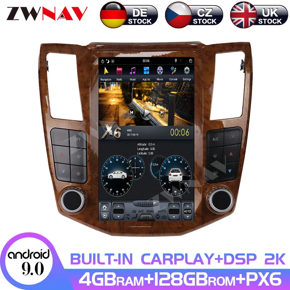 Android 9 4 + 128G Tesla IPS DSP Carplay coche reproductor Multimedia para Lexus RX RX300 RX330 RX350 2004 - 2007 navegación GP