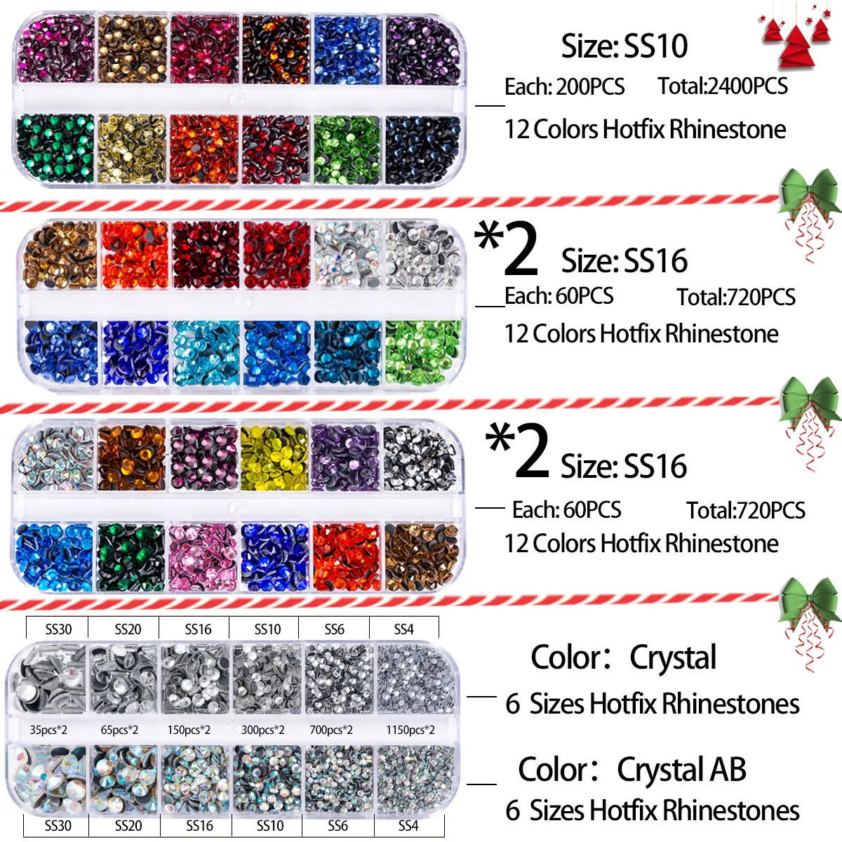 Crystal DMC Hot Fix Rhinestone with Hotfix Applicator Kit Glass FlatBack Hot-melt Adhesive Rhinestones Wand Strass