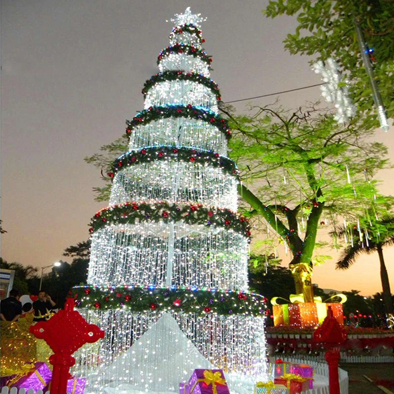 Cortina de luz da corda jardim decoração nova festa de aniversário do casamento natal 3x3m lâmpadas led 300 1 ano branco lâmpada plug ue viver