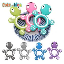 Cute-idea 1PC Turtle Silicone Teethers Food Grade Cartoon Animals Tortoise Teether Tiny Rod Baby Goods Nurse Gift Infant Toys