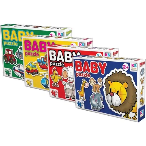 Ks Games 2 + 3 + 4 + 4-Piece Baby Puzzle Set Educational 4 Baby Puzzle A Combination of Each A Puzzle'De Different Themes