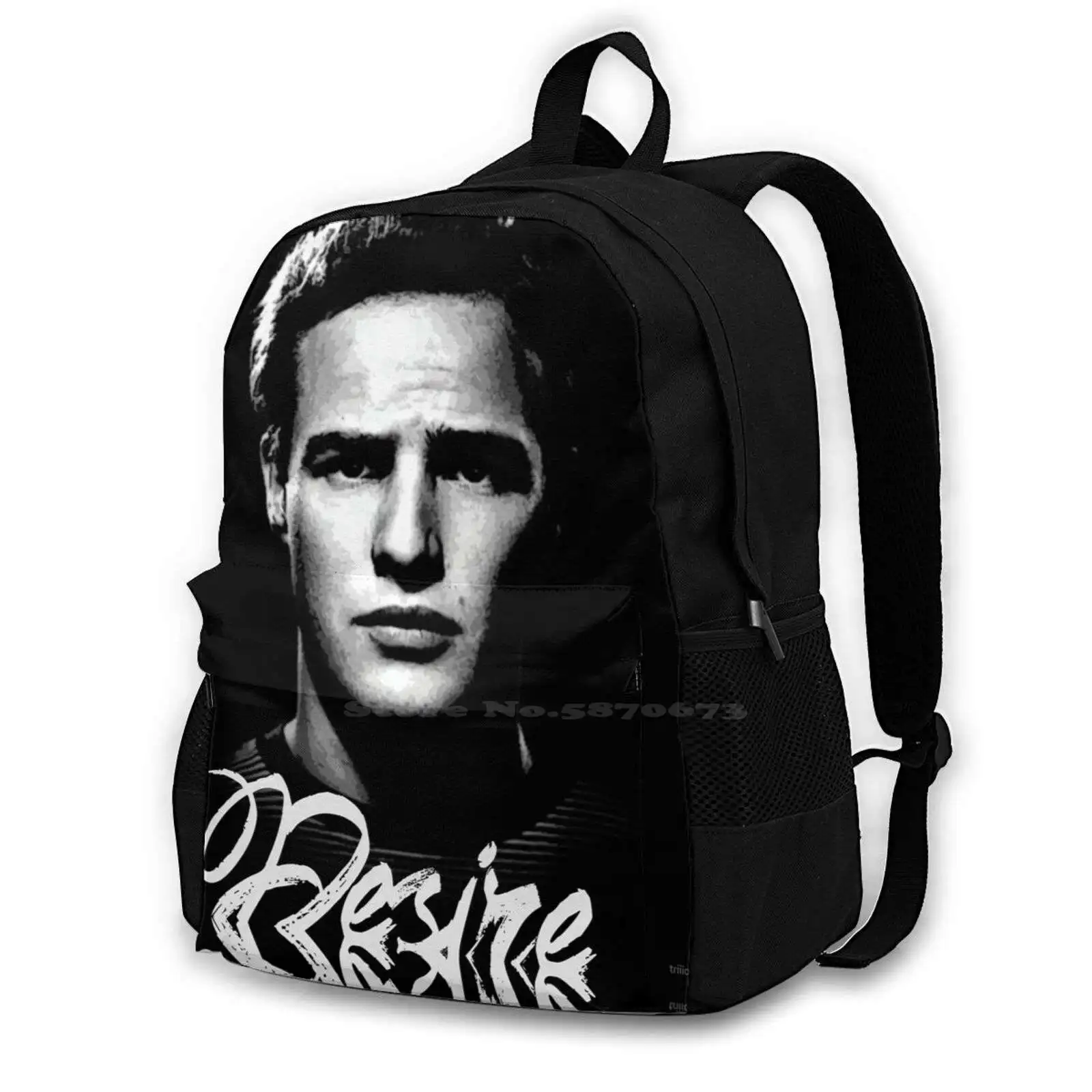 Mochila de diseño con estampado 3d para coche, bolso informal de Marlon Brando, Marlon Brando A Street car, con nombre Desire Street