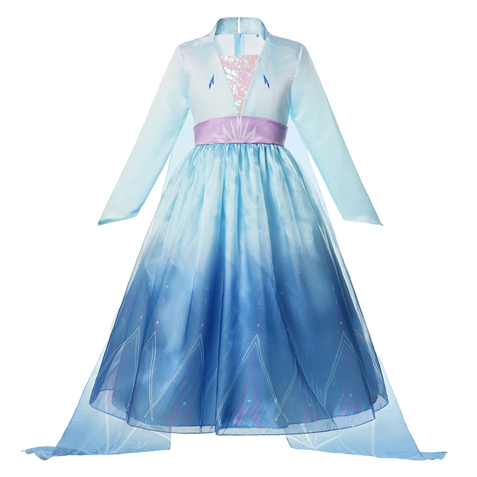 Costume Da Principessa Sirena Per Bambina - Ispirato A Elsa E Anna - Maniche Corte, Con Fascia Per Capelli