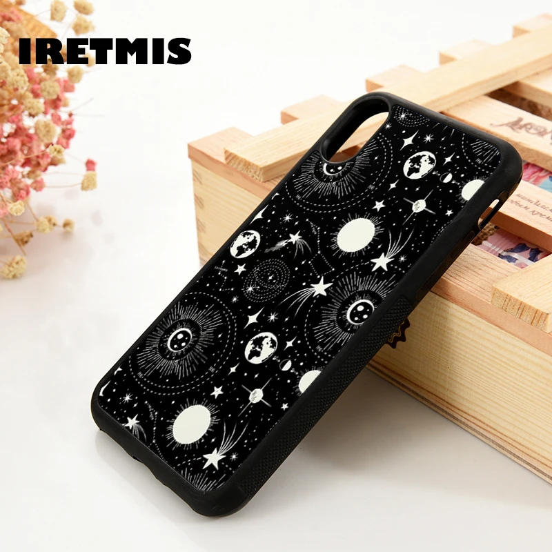 Iretmis 5 5S SE 6 6S TPU Silicone Rubber Phone Case Cover for iPhone 7 8 Plus X Xs 11 12 MINI Pro Max XR Solar System