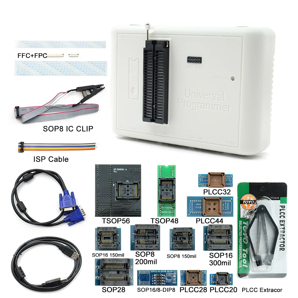 Original RT809H +16 Adapters EMMC-Nand FLASH Extremely Fast Universal Portable Engineering Calculator Test Product