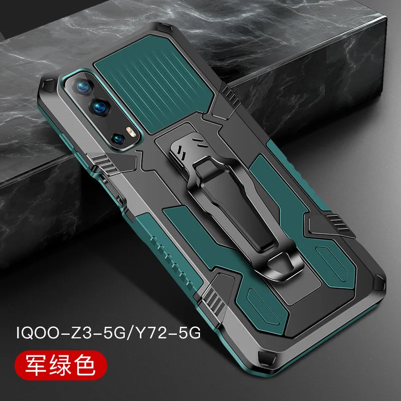 

Armor Case For Vivo Y72 5G Case RMX2030 Shockproof Belt Clip Holster Cover For Vivo Y72 Phone Case For Vivo Y72 5G Coque Funda