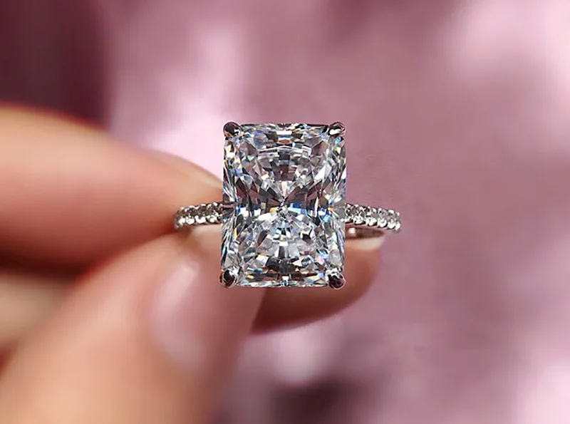 18K Gold 5ct D color VVS1 Moissanite Diamond Ring Wedding ring With national certificate H1-13