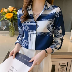 Fashion printing ladies shirts Women's Blouses Spring Autumn Long Sleeve Shirts Tops Blusas Mujer