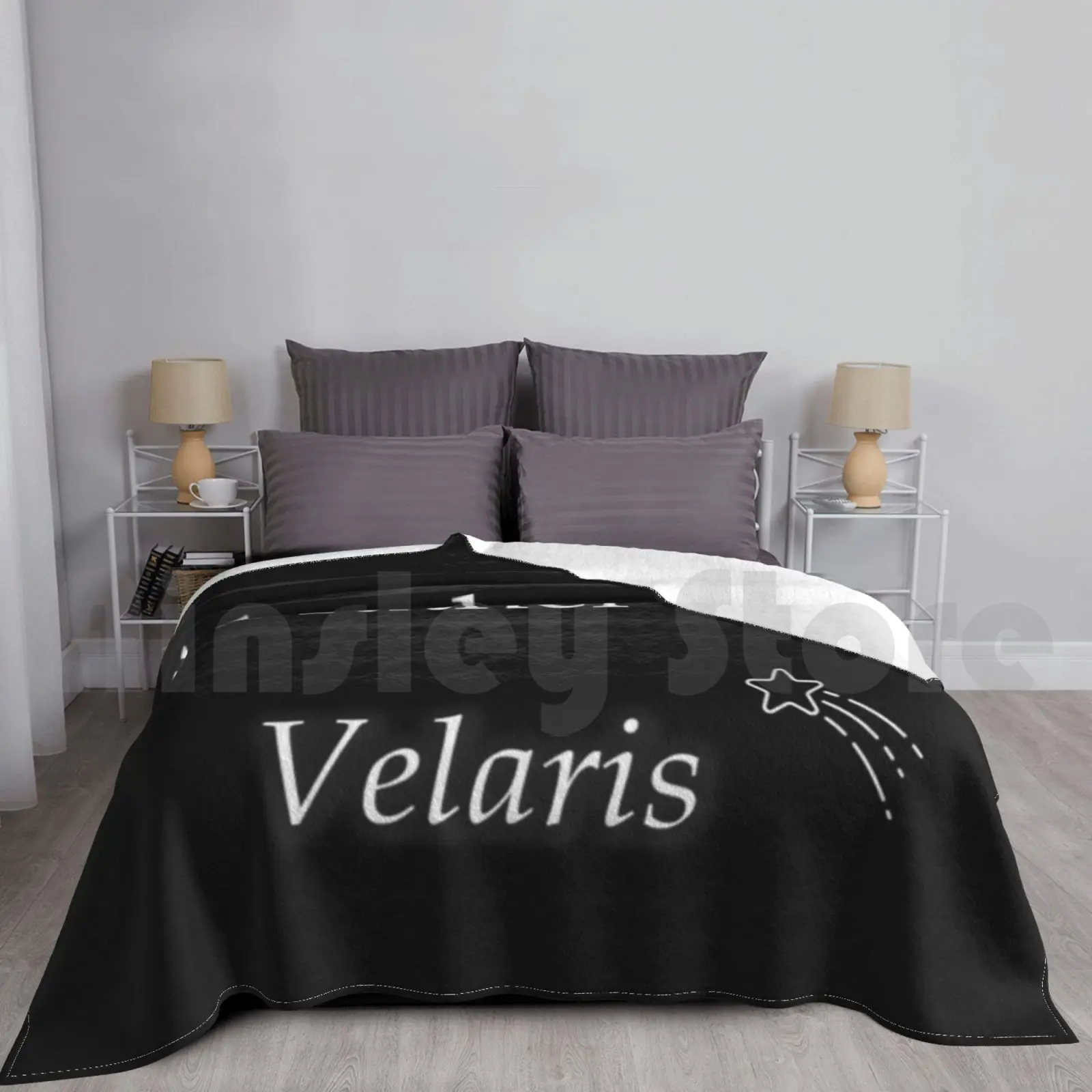 I'd Rather Be In Velaris ( On Black ) Blanket Fashion Custom Velaris Rhysand Bookish Books Court A Court Of