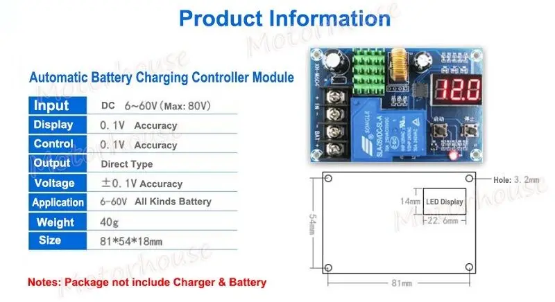 30A 6V-60V 12V 24V 36V 48V Battery Charger Automatic Charging Controller Module Protection board