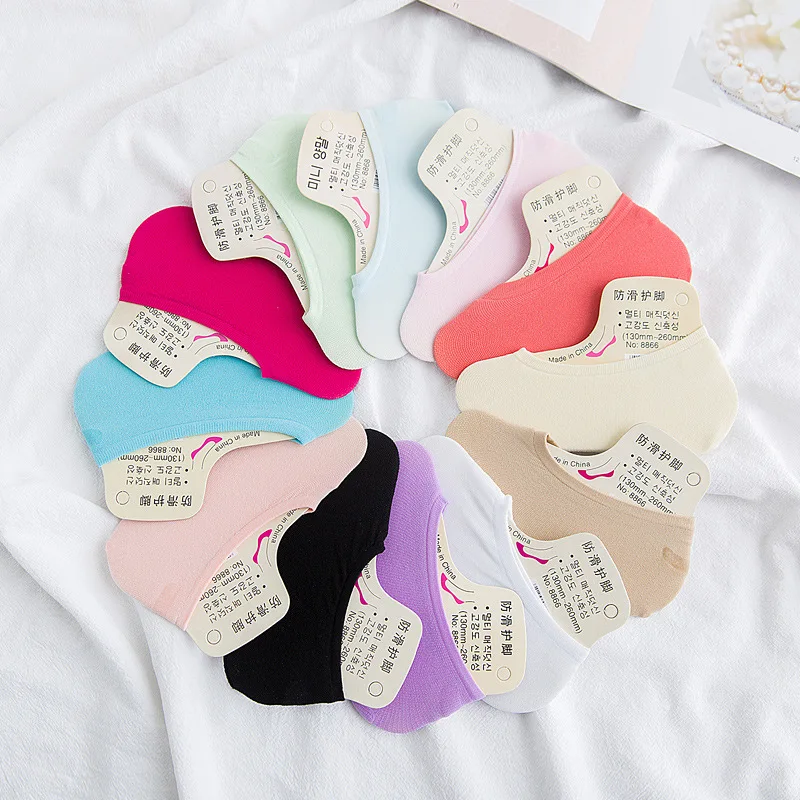40Pcs/Lot Candy Color Socks Slippers Children Socks set Summer Thin female Socks Girl 20 pairs chaussette skarpetki damskie 2021