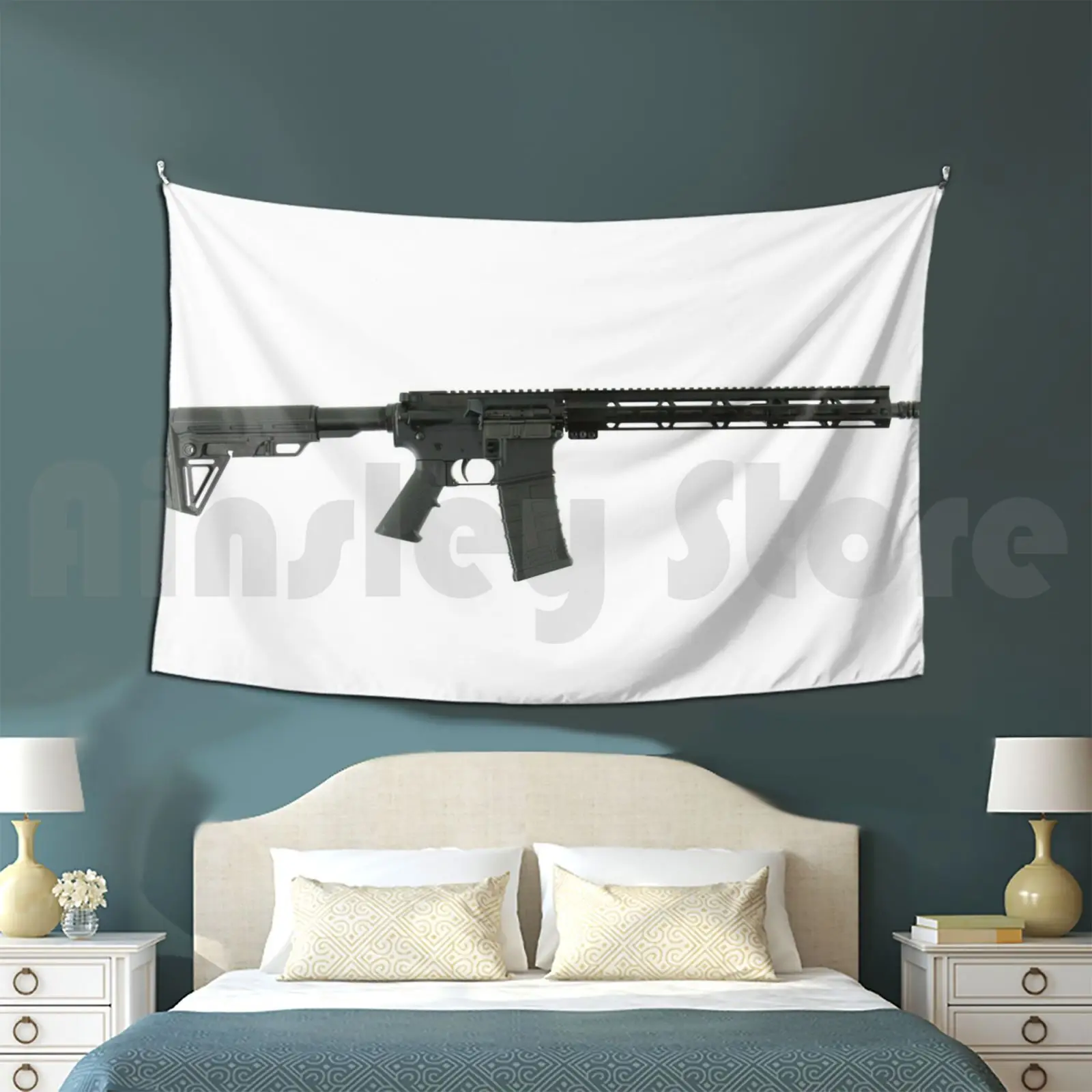 Most Iconic Rifles Ar-15 Tapestry Background Wall Hanging Ar 15 Ar15 Rifle Armalite Firearms Gun Realistic