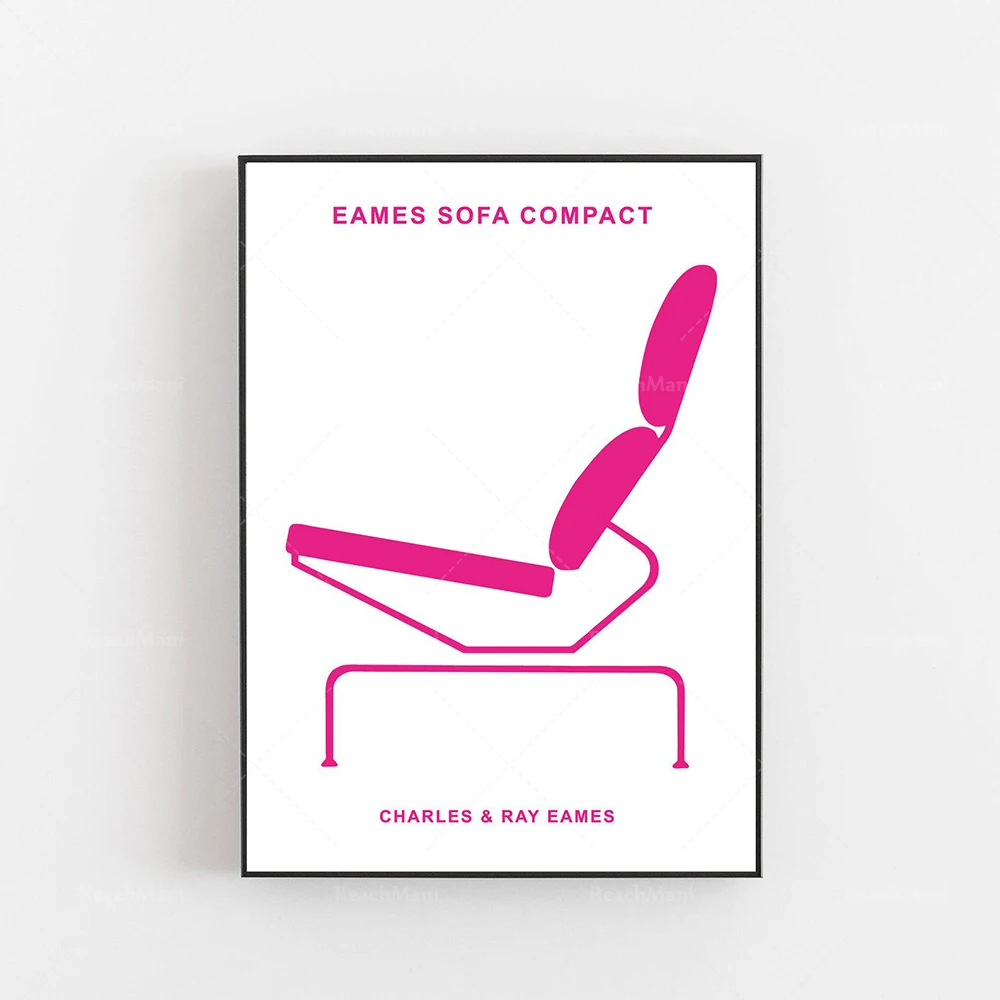 SOFA COMPACT Mid Century Modern poster printing Alvar Aalto Denmark Scandinavia Nordic Abstract Minimalist Jacobson Chair Poster