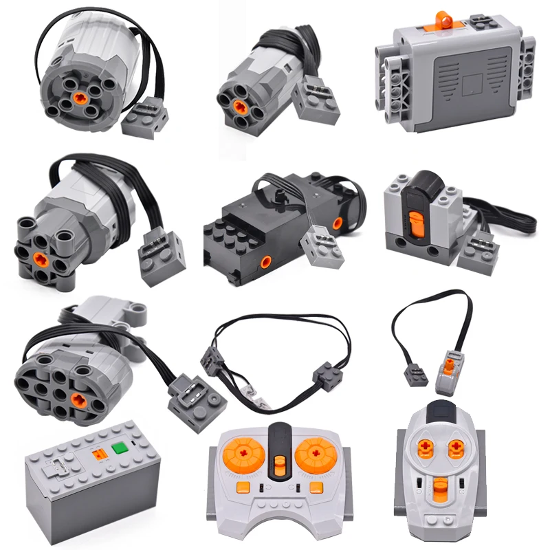 MOC High-Tech Power Funktionen Servomotor Polarität Schalter Licht Set IR Geschwindigkeit Fernbedienung Empfänger Batterie Box DIY spielzeug