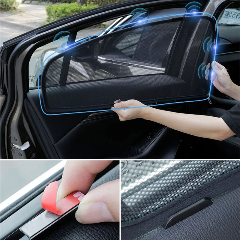 For Skoda Karoq 2020 2021 Accessories 2019 2018 Car Sunshade Mesh Sun Shade Sunscreen Insulation Side Window Sun Visor Protector