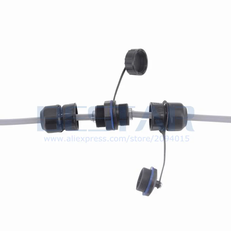 كابل RJ11 مزدوج الرأس مقاوم للماء ، كابل هاتف ، محول أنثى ، RJ 11 M20 6P6C 6P4C 6P2C ، قابس زجاجي ، موسع