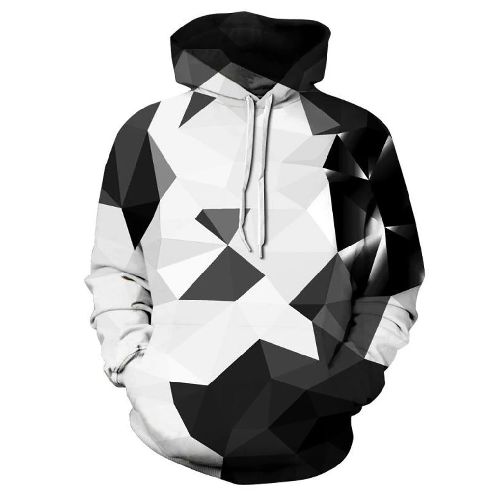 Geometric Men's Hoodies  latest geometric 3D Hoodies Sweatshirt Young Loose Casual Sportswear Spring Autumn Coat Street Clothing