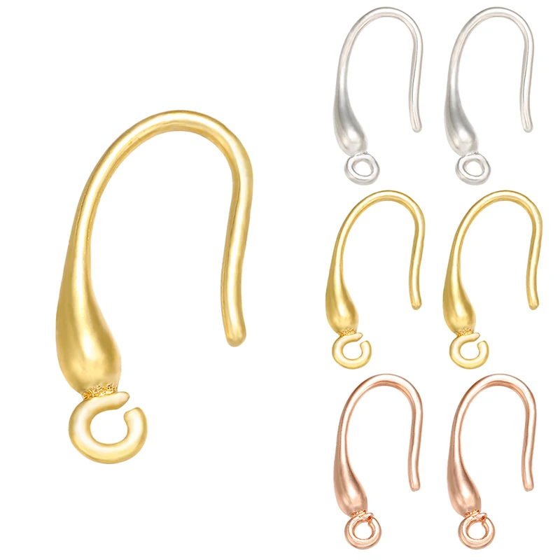 ZHUKOU two pair 8x19mm brass gold color ear hooks for DIY handmade women's earrings jewelry accessories model: VE107