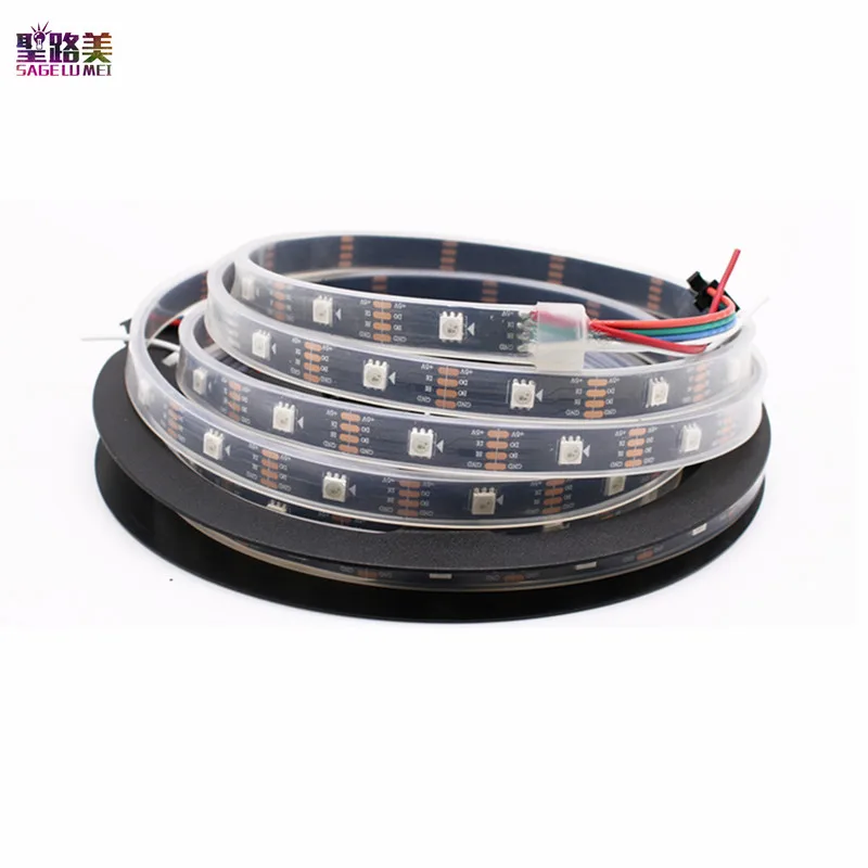 DC5V 1m/5m WS2813 (Dual-signal wires)30/60 leds/m 2813 individually led pixel strip WS2812B Updated Black/White PCB IP30/65/67