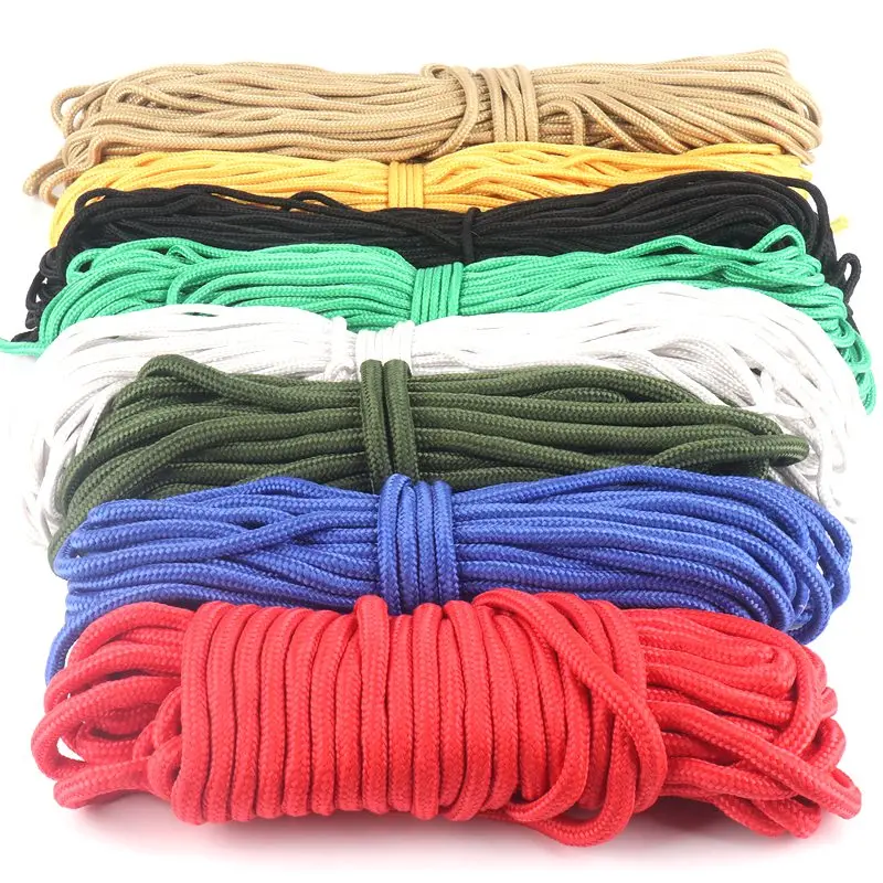 10~100m Φ6mm Colorful Survival Parachute Cord Lanyard Camping Climbing Camping Rope Hiking Clothesline