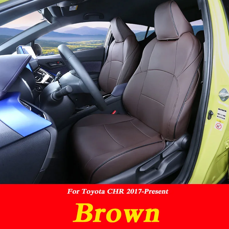 

Car Styling Leather 4 Seasons Car Seat Covers Set For Toyota CHR CH-R 2017-Present Seat Cover Cushion Internal Accessories