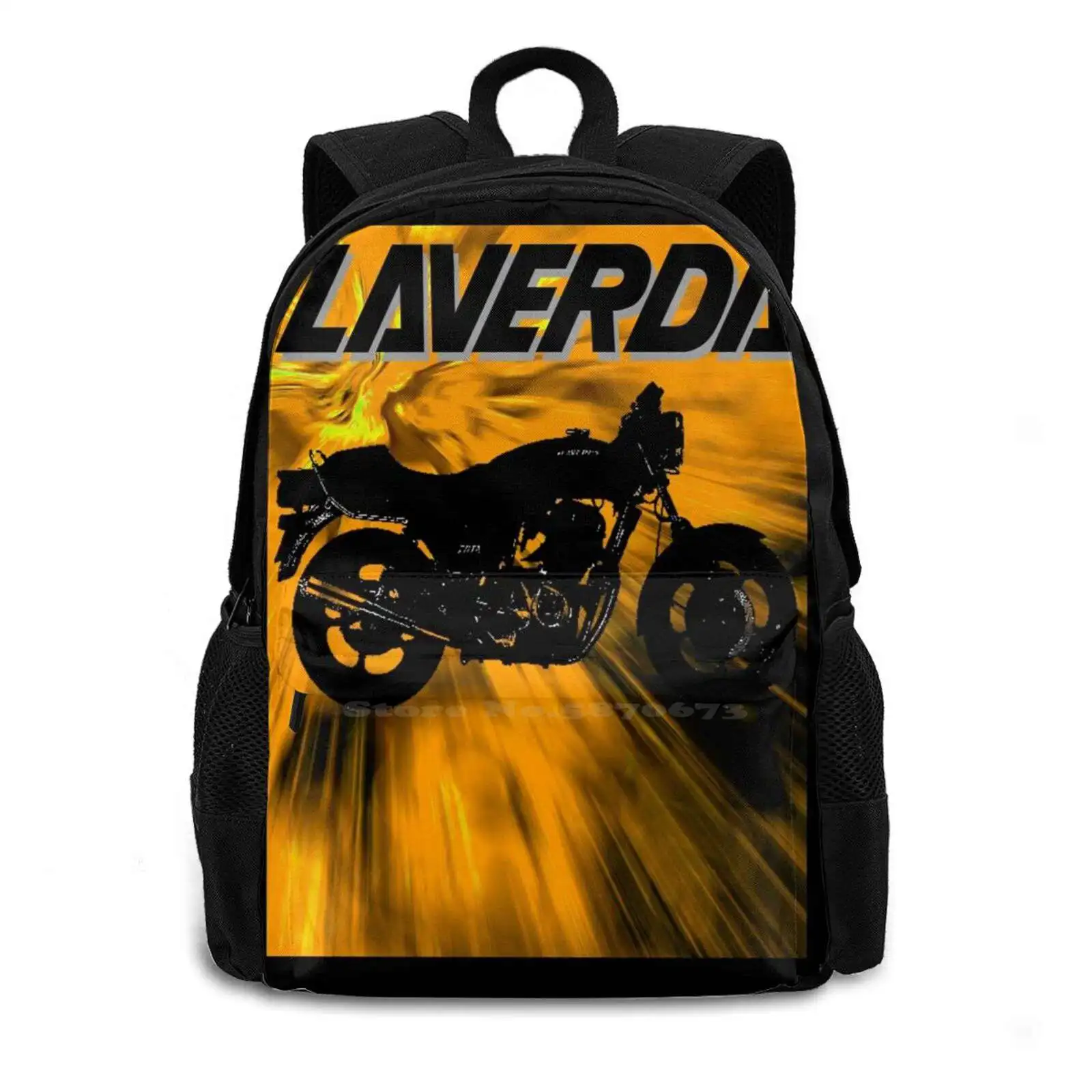 Laverda Orange Flash 214D Print Design Backpack Student Bag Laverda Breganze Zane Jota Mirage Montjuic Formula Atlas Rga Rgs 3C