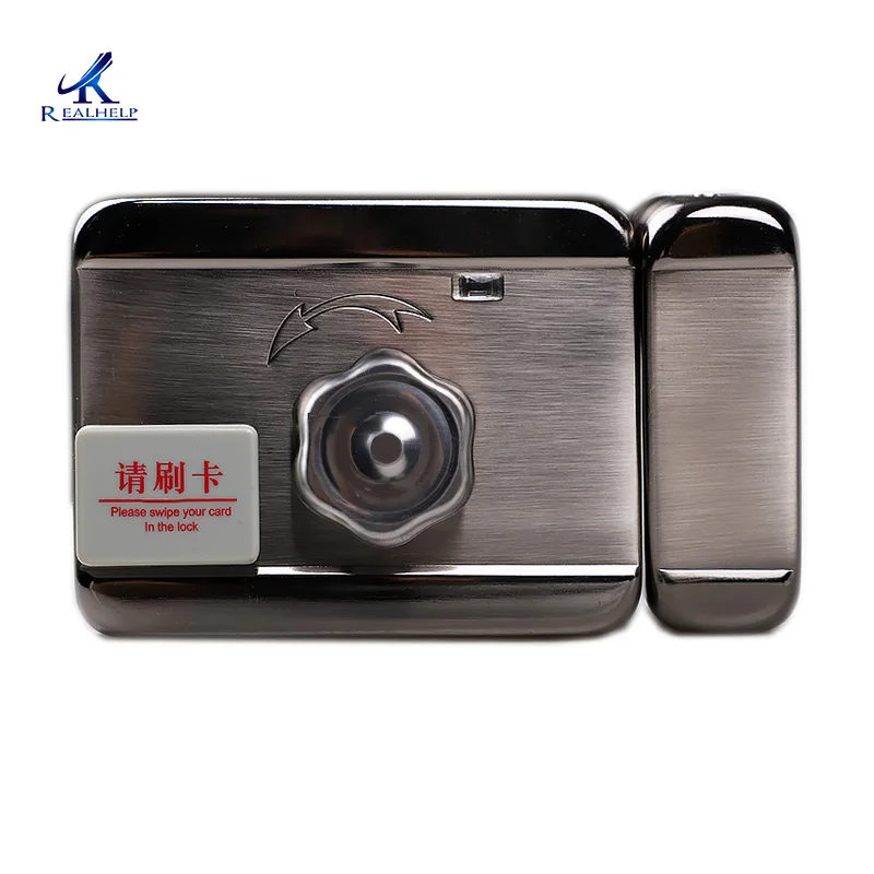 DC12V lock Automatic Swipe Card Lock System 125KHZ RFID Smart Lock Keycard Entry Systems 1000Users Keyless Lock Factory