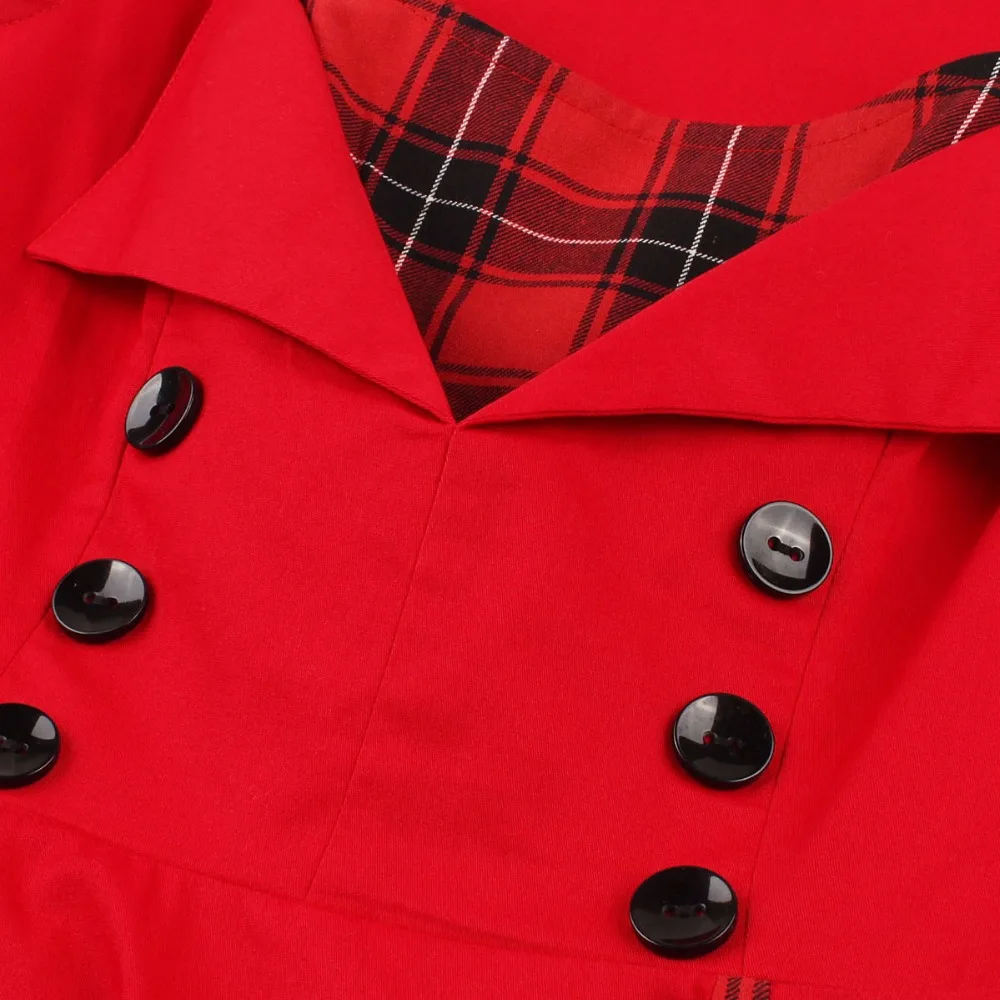 Red Black Plaid Print 50s Vintage Dress Plus Size 5XL Audrey Hepburn Womens Clothing Sleeveless Summer Rockabilly Swing Dresses