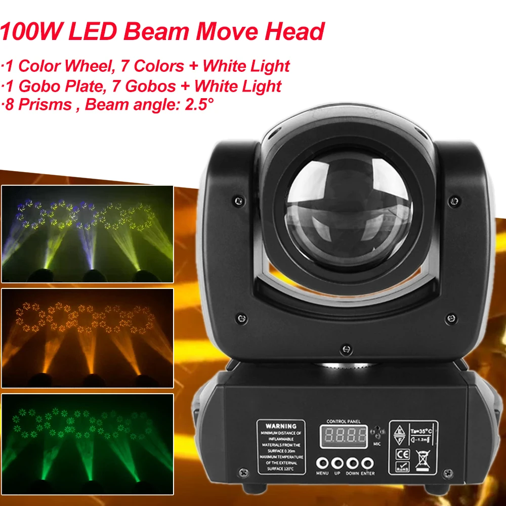 100W 18 Prism LED Beam Moving Head Spot Light DMX512 For Dj Disco Bar Party Stage Effect Light Equipment