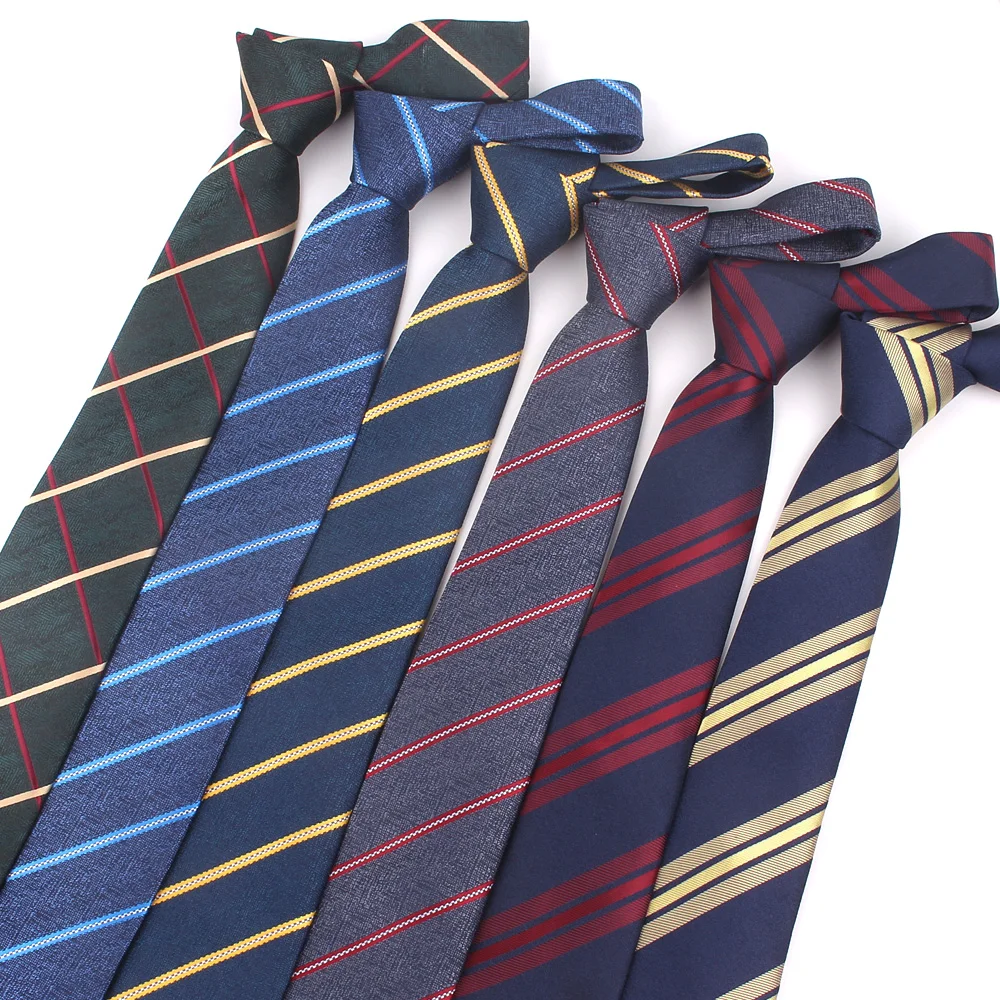 

New Jacquard Striped Ties For Men Polyester Classic Neckties Mens Neck Ties 7cm Slim Tie Skinny Necktie For Wedding Party