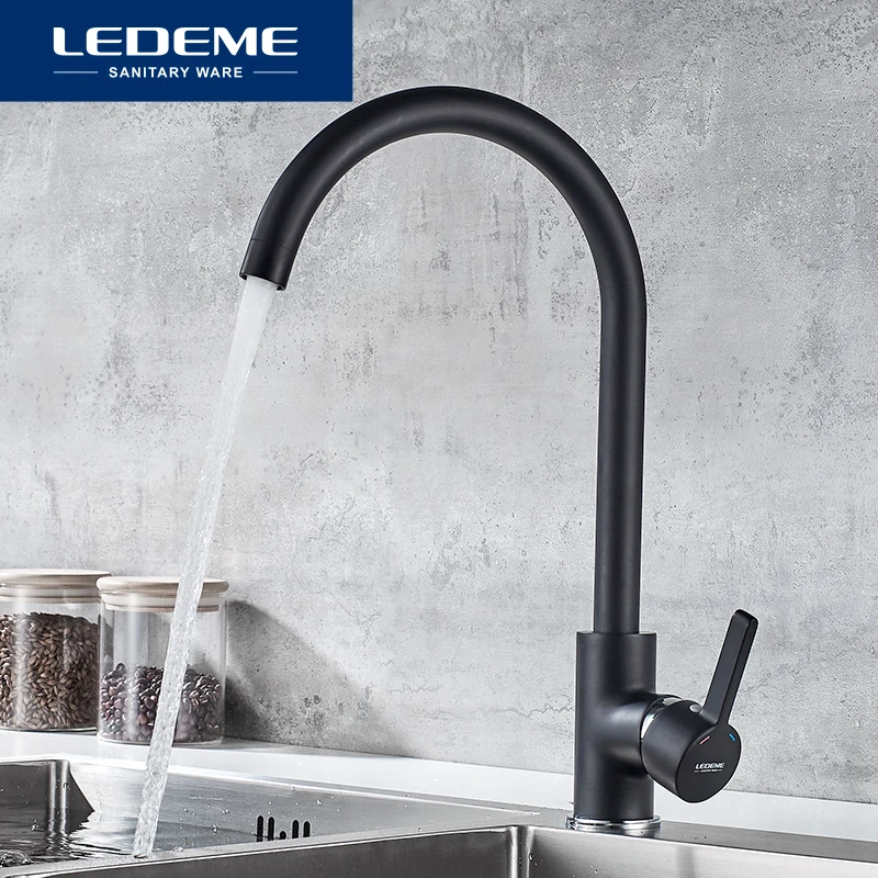 LEDEME Kitchen Faucet Outlet Pipe Tap 360 Degree Rotation Curved Classic Kitchen Sink Faucets Water Mixer Faucets Taps L4299
