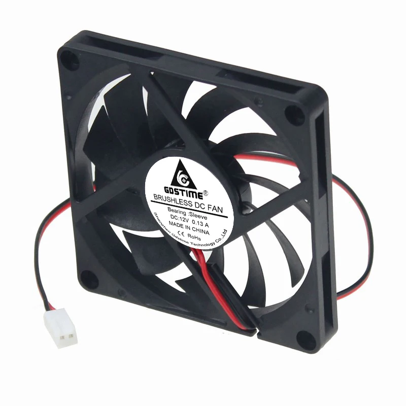 5pcs/lot Gdstime DC 8010 12V Cooler 80*80*10mm 2510-2p 8cm Sleeve Bearing 80mm×10mm Computer CPU Cooling axial  Fan