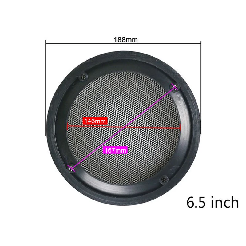 GHXAMP Black Car Ceiling Speaker Grill Mesh Enclosure Net  4 inch 5 inch 6.5 inch Protective Cover Subwoofer DIY speaker ABS
